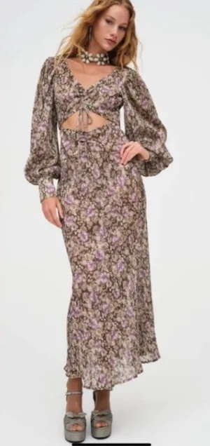 For Love & Lemons Lavender Wynne Floral Cutout Maxi dress NWT thumbnail 1