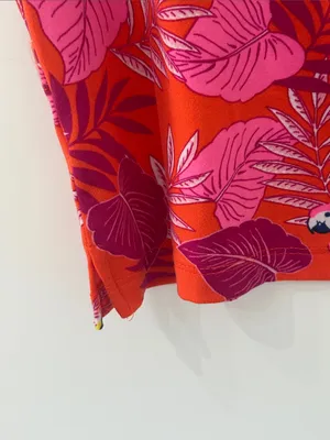 Cuddl Duds Pajama Set Cozy 2pc Tank Top Shorts NEW Pink Orange Bird Paradise L thumbnail 9