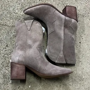 Kaanas New Porto Block Heel Cowboy Boot Brown Size 7 thumbnail 1