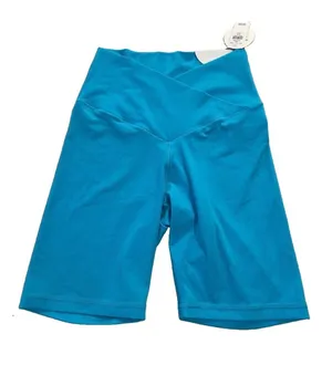 OFFLINE By Aerie Real Me Crossover High Waisted 7” Bike Short Blue Medium thumbnail 1