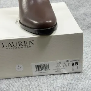 Lauren Ralph Lauren Size-US 9B Women Collins Block Heel Bootie Brown Leather thumbnail 9