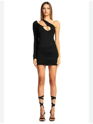I.AM.GIA Silene One Shoulder Cut Out Ring Detail Bodycon Mini Dress in Black S thumbnail 3