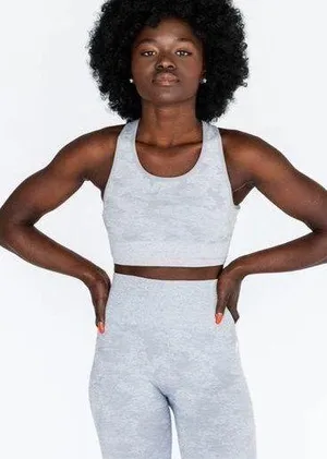 ACTA NWT Seamless Camo Sports Bra Grey Size Medium thumbnail 1