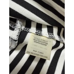 Brixon Ivy Striped Dress Womens Medium Black White Excellent Pockets Pleated thumbnail 6