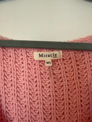 Light Pink Chunky Knit Sweater thumbnail 3