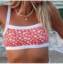 Dippin’ Daisy’s Olympia scattered daisy bikini top thumbnail 1
