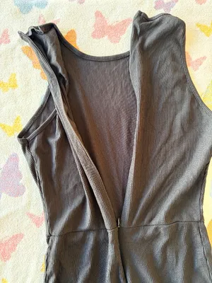 Pretty Little Thing | Black Ribbed Mock Neck Mini Romper | Size 8 thumbnail 3