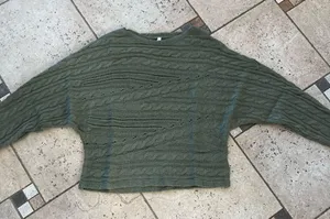 NEW Women Cable Knit Batwing Sweater thumbnail 7