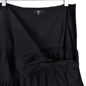 Lulus Darling Flourish Tiered Midi Skirt Size L Black High A-Line Victorian Goth thumbnail 5