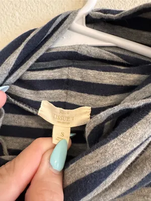 J crew Striped Turtleneck Sweater in Gray & Blue thumbnail 2