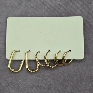 Gold Small Hoops Ring Dangle Earrings Fashion‎ Jewelry thumbnail 4