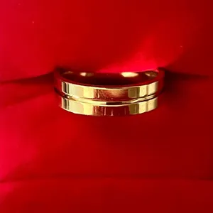 Beveled Yellow Gold Polished Finish 6mm Band Size 9 thumbnail 2