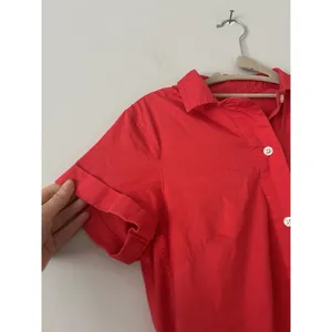 J. Crew Collared Red Coral Popover Button Shirt Dress Size XS Career Preppy thumbnail 4