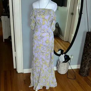 Lulu's Yellow Floral Backless Maxi Dress thumbnail 3