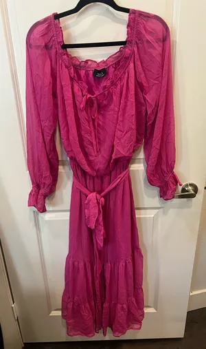 💖 VICI Pink Ruffle Tie Dress thumbnail 1