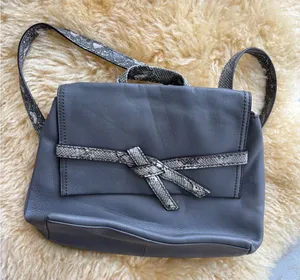 Fossil Gray Leather Shoulder Bag thumbnail 1