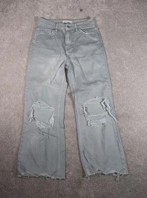 vervet light blue distressed wide leg crop‎ jeans 25 thumbnail 1