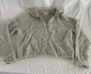 Wilfred Free grey collared gwyneth quarter zip sweater size medium thumbnail 1
