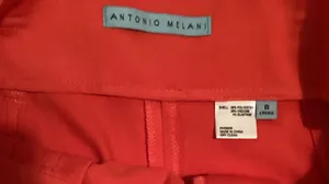 Antonio Melani Red High-Waisted Belted Wide Leg Pants Size 8 thumbnail 3