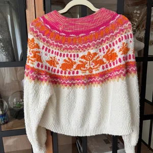 Free People fair isle Nellie Sweater Whisper White Combo bunny easter textured thumbnail 8