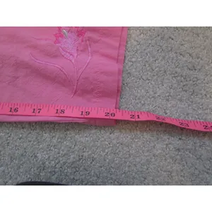 Vintage 90s Cotton Pajama Set‎ XXXL Pink Cotton Floral Embroidered Button Up thumbnail 12