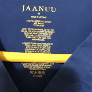 JAANUU Women’s Blue Nurse Hospital Scrub Top Size Medium thumbnail 2