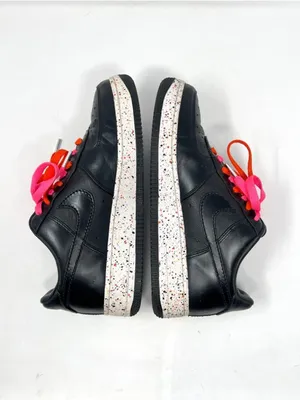Nike Air Force 1 Supreme Low Black Laser Pink Speckled Sole Double Laced Size 9 thumbnail 3