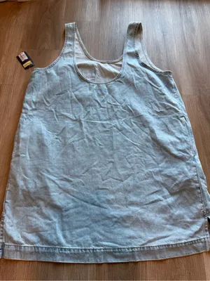 Light Blue Denim Tank Dress‎ with Pocket thumbnail 7