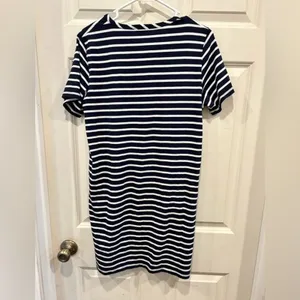 Lilla P Womens Navy Blue White Striped Short Sleeve Pocket‎ T-Shirt Dress Size S thumbnail 4