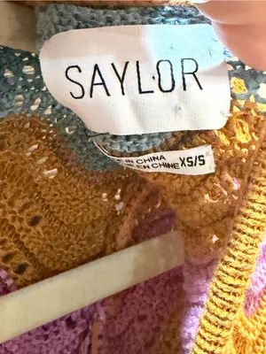SAYLOR Suzette Mini Dress $275 MSRP XS/S CROCHET Summer Whimsical thumbnail 5
