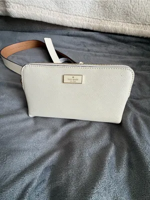 kate spade Cream Leather Crossbody Belt Bag with Gold Logo thumbnail 4