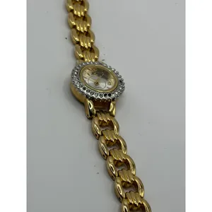 Womens Gold Tone Quartz Watch Rhinestone Bezel Base‎ Metal Japan Movement thumbnail 9