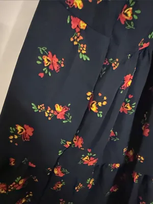 Heart Hips Black Mini Sundress with Red and Yellow Floral thumbnail 6
