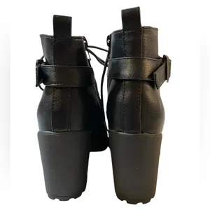 MADDEN GIRL Alexandra Black High Heeled Lace Up Combat Moto Boot NIB - Size 6 thumbnail 7