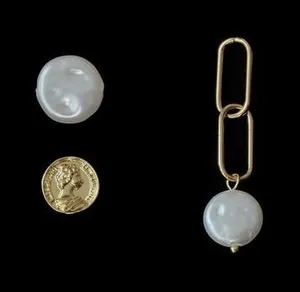 Elegant Natural Pearl Earring Set, 3 Versatile‎ Designs, Coin Silhouette new thumbnail 1