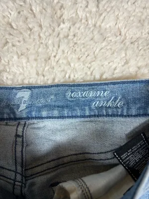 7 For All Mankind Roxanne Ankle Jeans 27 Two Tone Tuxedo Stripe Raw Hem thumbnail 3
