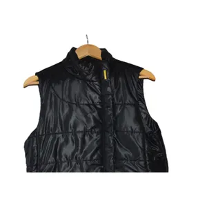 Lole Puffer Vest Women M Black Excellent Quilted Asymmetrical Snap High Neck thumbnail 2