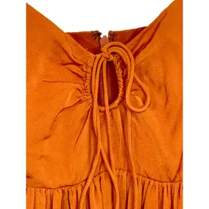 Abercrombie & Fitch Orange Lace Up V-Neck Sleeveless Mini Dress Womens Size S thumbnail 5