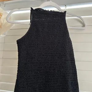 Free People Lyla Black Smocked Mini Dress Lace Up Open Back Y2K Size M thumbnail 3