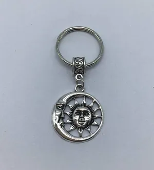 New sun and moon silver or gray dangle keychain thumbnail 13