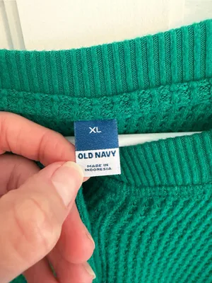 Old‎ Navy Waffle Knit Henley Thermal Top Green XL Long Sleeve Casual thumbnail 2