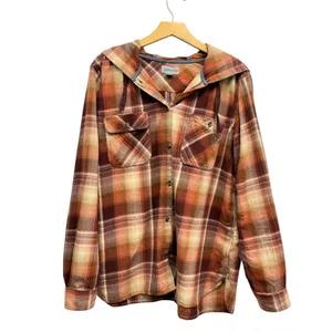 Carhartt Women's Hooded Flannel Shirt Brown Multi Plaid size XL (16/18) thumbnail 2