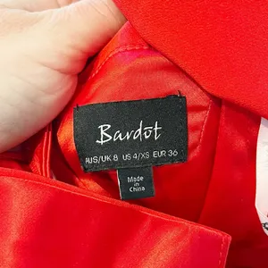 Bardot Off The Shoulder Midi Bodycon Pencil Dress Red XS thumbnail 3