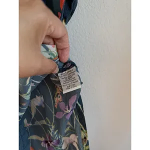 Johnny Was Summy Short Sleeve‎ Tunic Top Women's Large Floral Birds Butterflies thumbnail 5