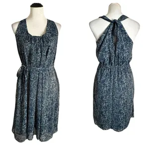 Converse Womens Paisley Print Open Back Dress Size M Blue Halter Tie Waist BOHO Casual thumbnail 2