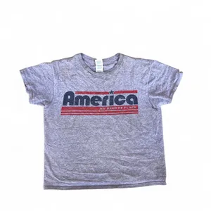 Vintage Y2K Retro Grey red "America My Kind Of Place" cotton t-shirt tee top short sleeve Sz M thumbnail 1
