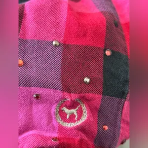 Victoria’s Secret PINK 100% Cotton Y2K Red/Black Plaid Shirt S Large F2 thumbnail 7