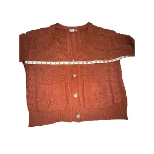 Sincerely Jules Rust Orange Cable‎ Knit Cardigan Sweater Women's Size Small NWOT thumbnail 5