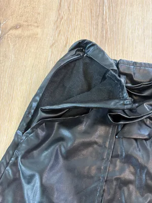 Black High Waisted Leather Shorts thumbnail 4