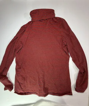 Striped Red Turtleneck Sweater Size XL thumbnail 1